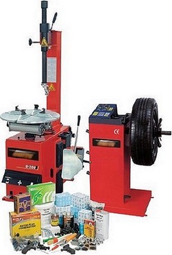 Kit démonte pneu semi-automatique et équilibrage à lancement manuel